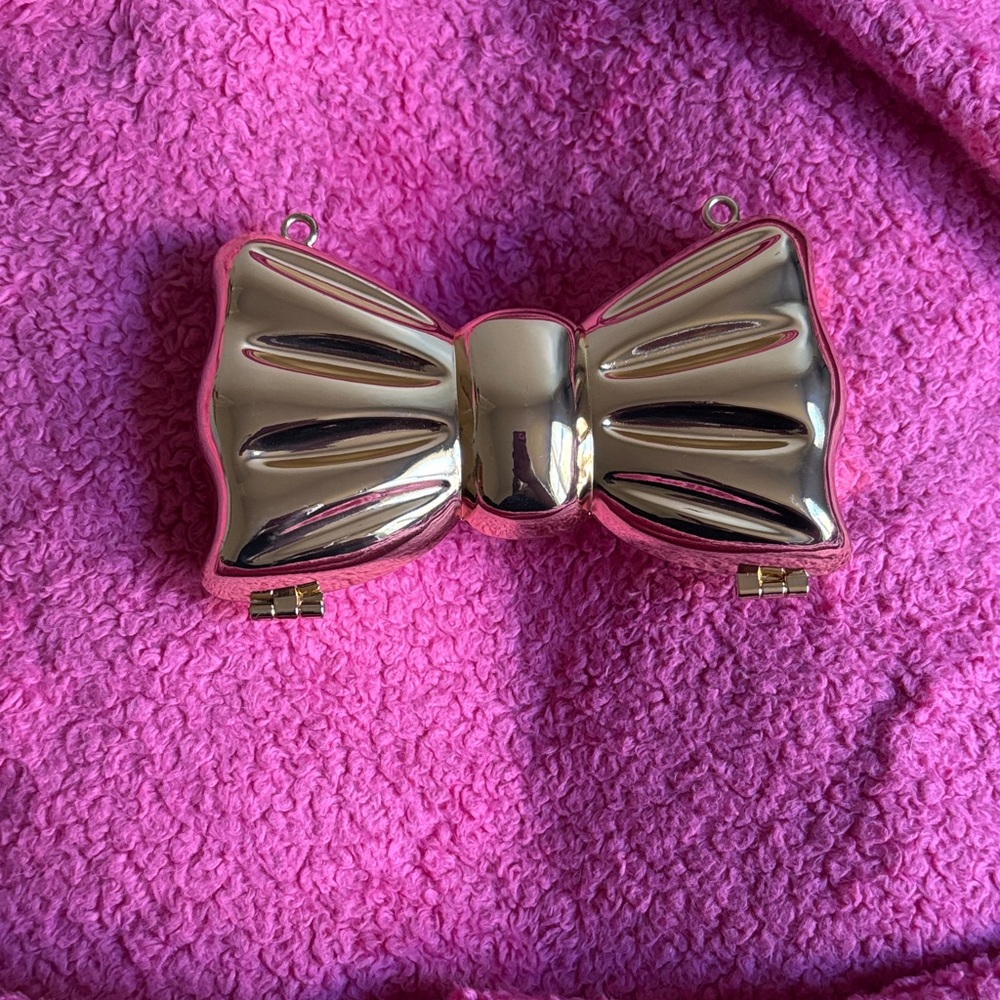 Mini Gold Bow Clutch Purse